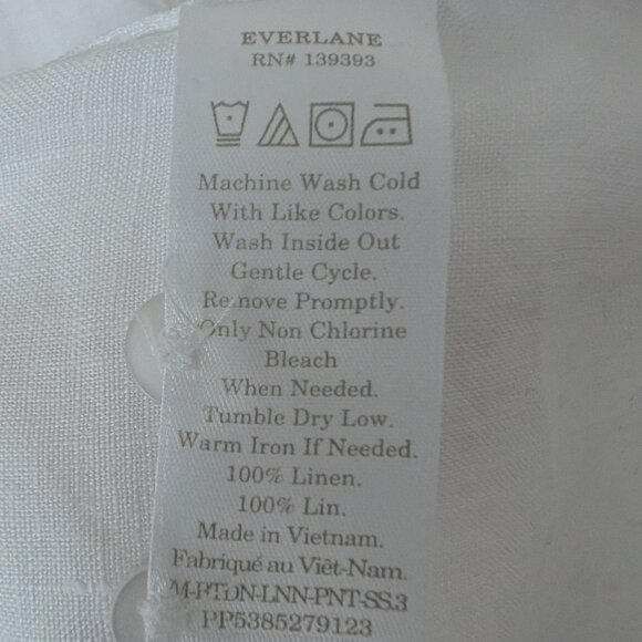 Everlane Linen Short Sleeve Button Down Shirt - Women's Small - Picture 4 of 4